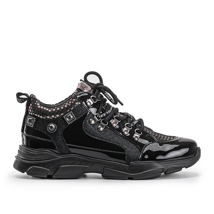 Zapatillas Giovanna negras con cuña negro