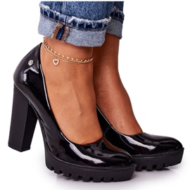 Zapato De Salón En Barra Y Plataforma Maciejka Lacado Negro 02629-05