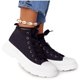 FB2 Zapatillas altas para mujer con suela grande Black Trissy negro