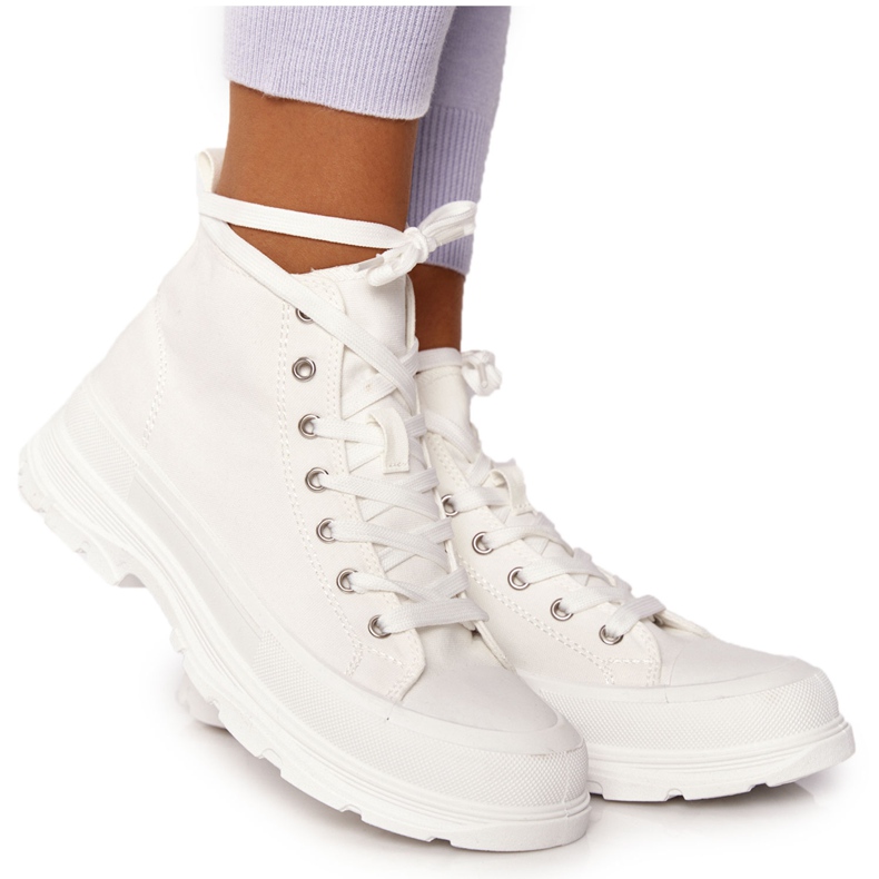 FB2 Zapatillas altas para mujer Trissy blanco con suela grande FB2 Zapatillas altas para mujer Trissy blanco con suela grande