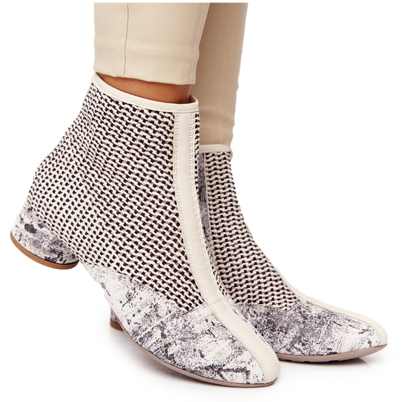Botas Con Tacón Trenzado Maciejka 04937-03 Gris beige