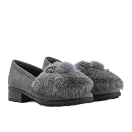 Zapatos de mujer grises con pelo Deasia