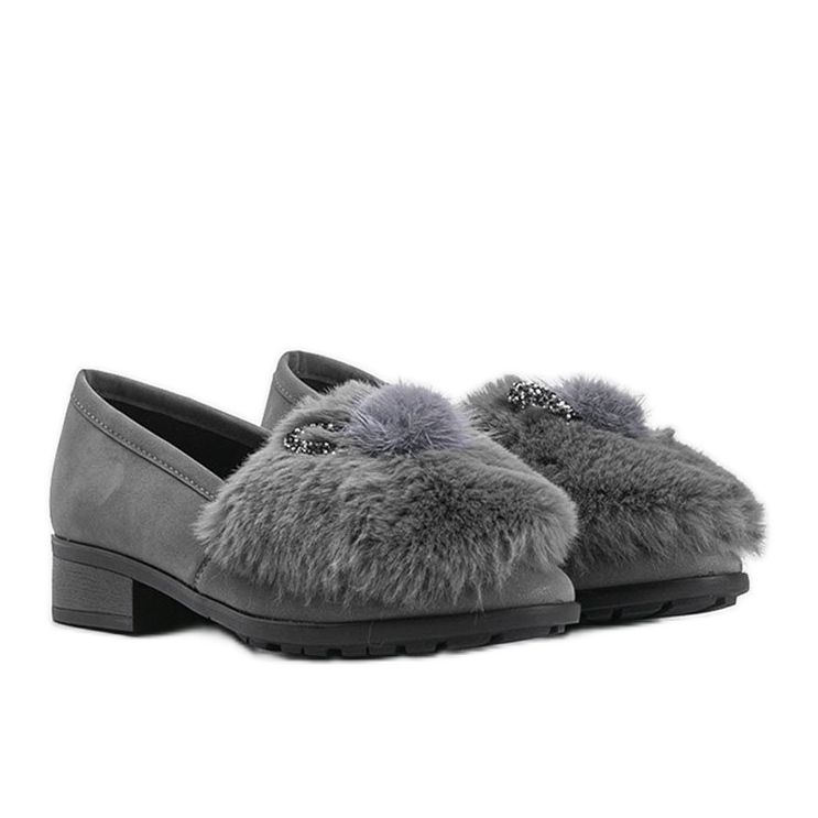 Zapatos de mujer grises con pelo Deasia