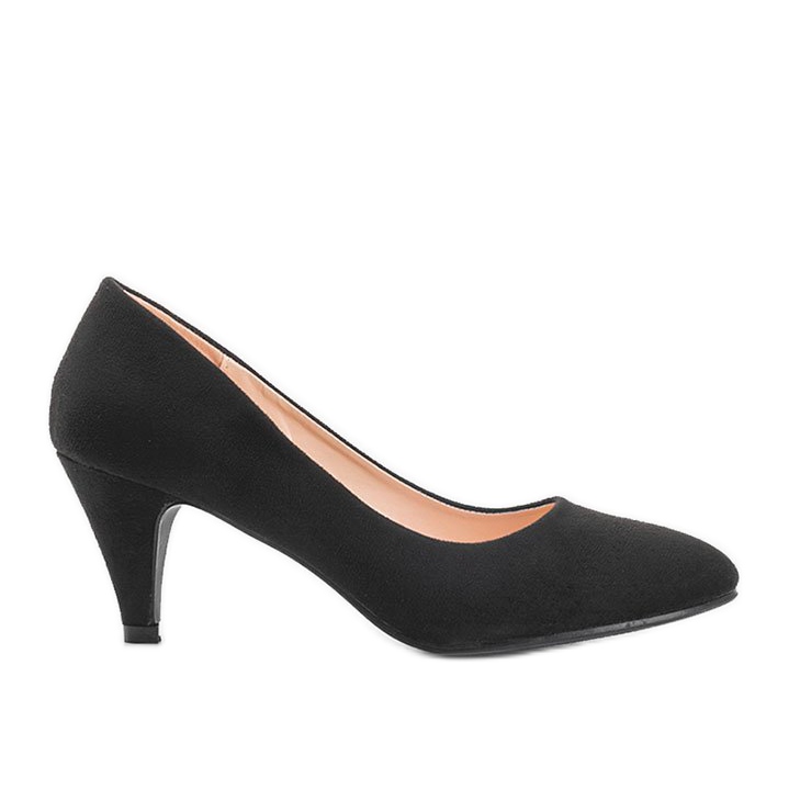 Zapatos de tacón negros de ante ecológico de Karissa