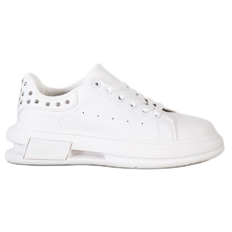 SHELOVET Zapatillas con tachuelas blanco