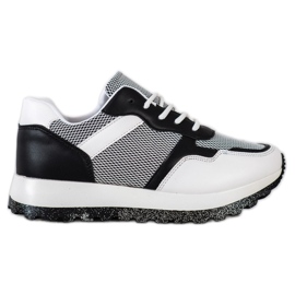 Bestelle Zapatillas con plataforma de purpurina blanco negro