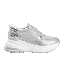 Zapatillas plateadas con suela Amy gruesa plata