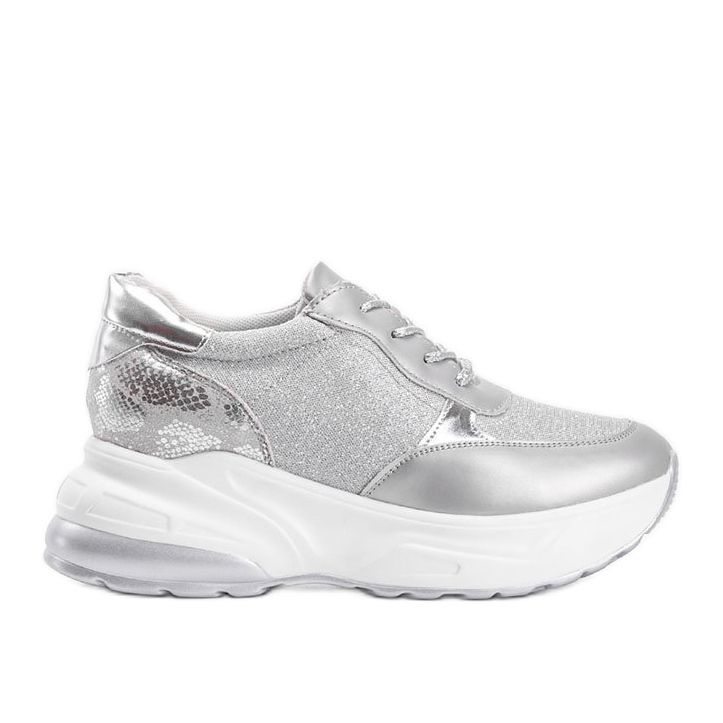 Zapatillas plateadas con suela Amy gruesa plata