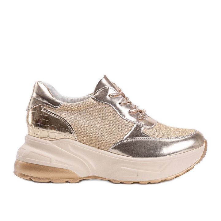 Deportivas doradas con suela Amy gruesa dorado