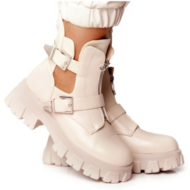FB2 Botas de trabajo con plataforma para mujer Beige Cosmic Love