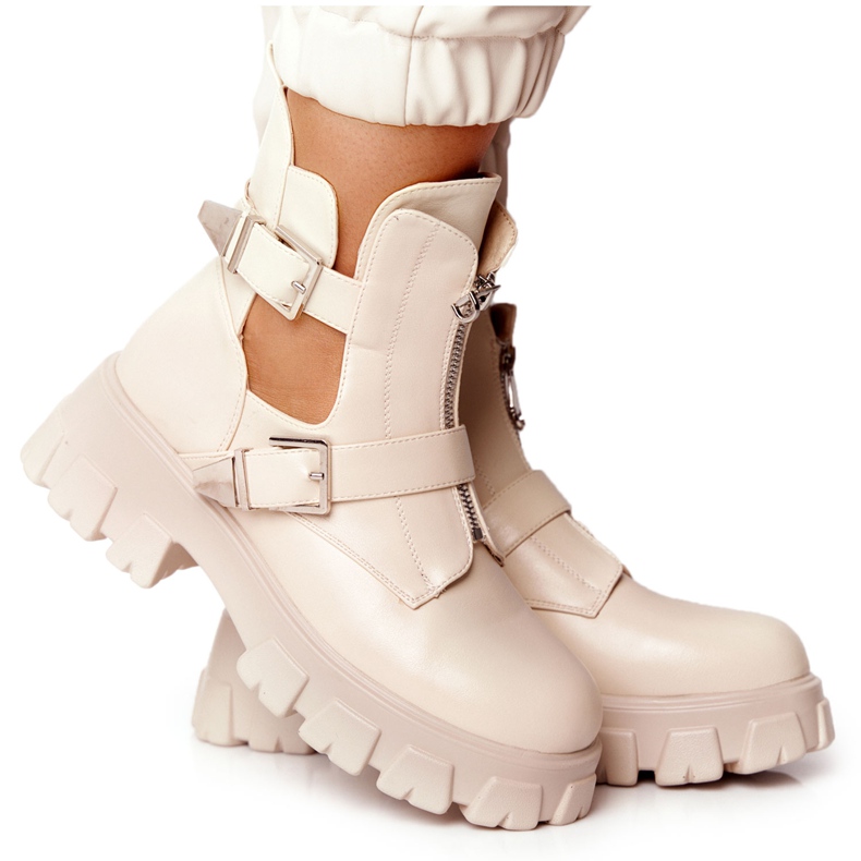 FB2 Botas de trabajo con plataforma para mujer Beige Cosmic Love