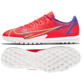 Calzado de fútbol Nike Mercurial Vapor 14 Academy Tf M CV0978 600 rojo naranjas y tintos
