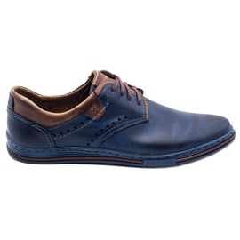 Polbut Zapatos casual hombre 402 azul marino con marrón