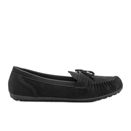 Mocasines negros mate con lazo Deborah