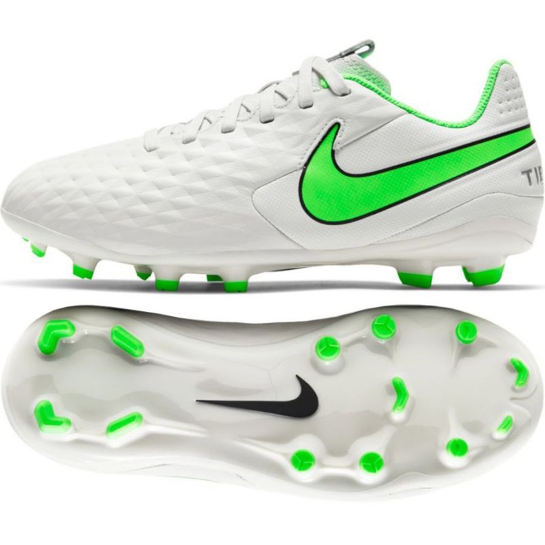 Zapatos de fútbol Nike Tiempo Legend 8 Academy Mg Jr AT5732 030 marfil blanco