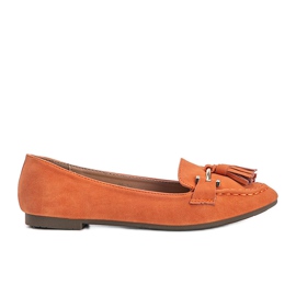 Mocasines Ana con flecos naranja