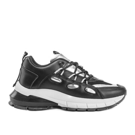 Zapatillas negras con inserciones Guadalupe plateadas negro