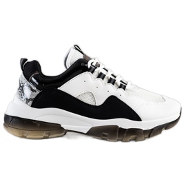 Ideal Shoes Zapatillas en la plataforma negra blanco