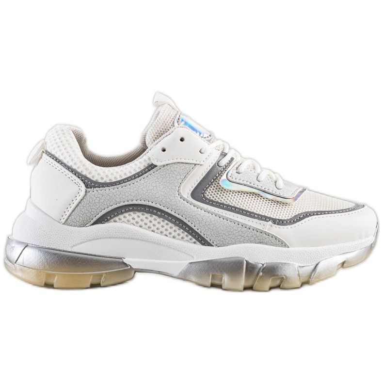 Ideal Shoes Zapatillas con aplicación de purpurina blanco