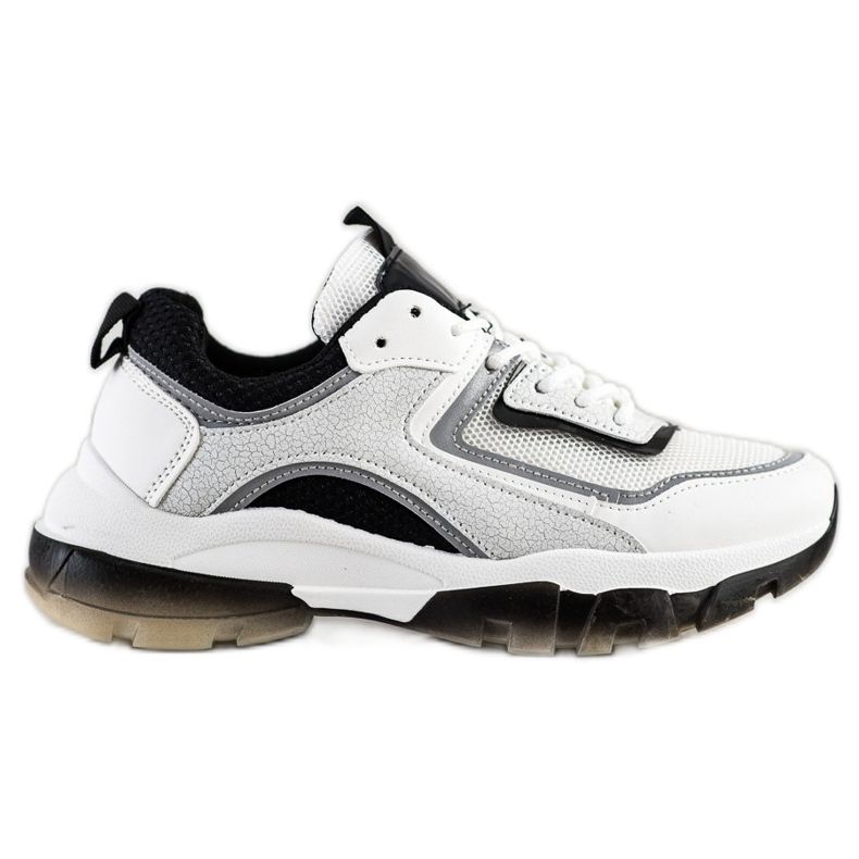 Ideal Shoes Zapatillas con aplicación de purpurina blanco Ideal Shoes Zapatillas con aplicación de purpurina blanco