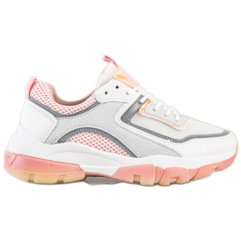 Ideal Shoes Zapatillas con aplicación de purpurina blanco Ideal Shoes Zapatillas con aplicación de purpurina blanco