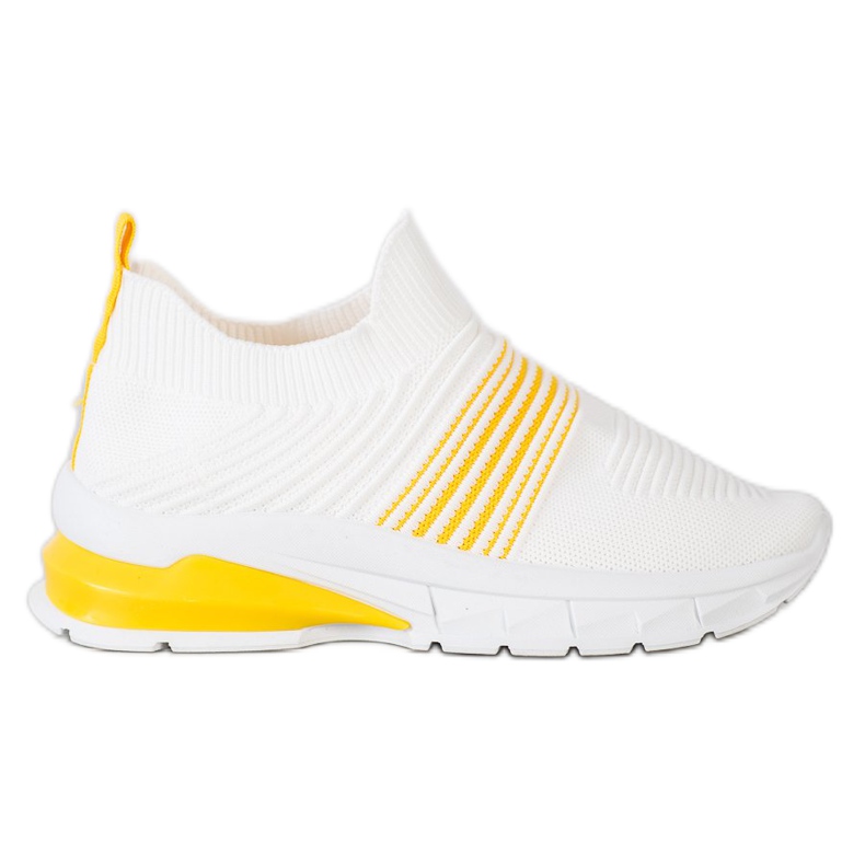 SHELOVET Zapatillas de primavera caladas blanco amarillo