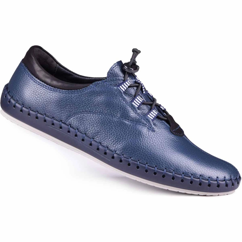 Kampol Zapato casual hombre 337/63 azul marino grano