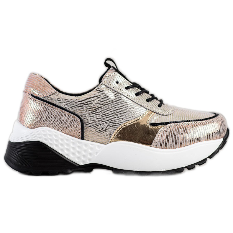 Zapatillas VINCEZA de piel dorada negro dorado
