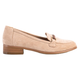 Mocasines VINCEZA de tacón bajo beige
