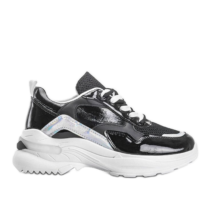 Zapatillas negras con inserciones holográficas Karlie negro