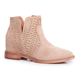 S.Barski Botas caladas sobre una cuña S. Bararski Beige