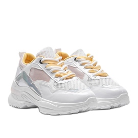 Zapatillas blancas con inserciones holográficas Karlie blanco rosado