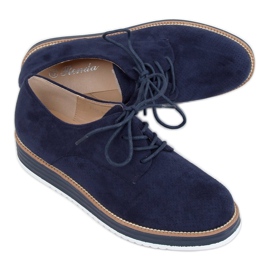 Mocasines de mujer con cordones azul marino 8988-45 Azul