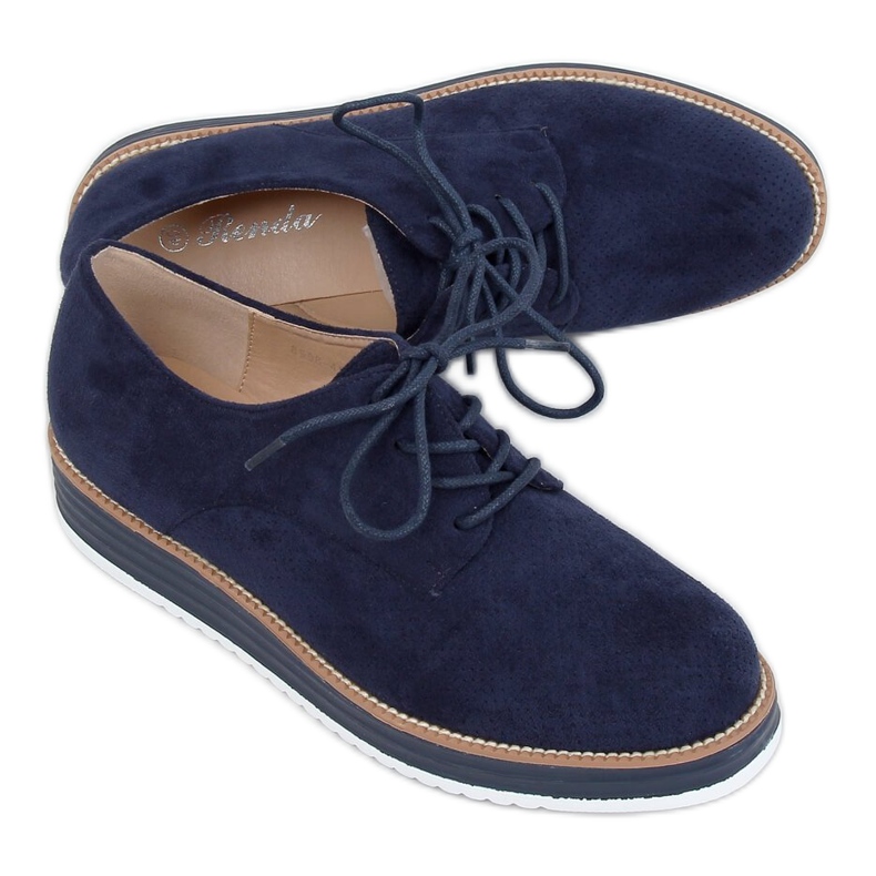 Mocasines de mujer con cordones azul marino 8988-45 Azul