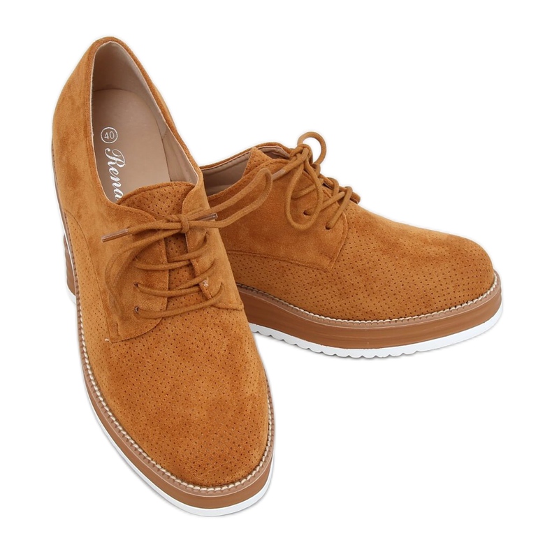 Mocasines de mujer con cordones camel 8988-45 Camel marrón