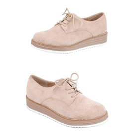 Mocasines con cordones de mujer beige 8988-45 Beige
