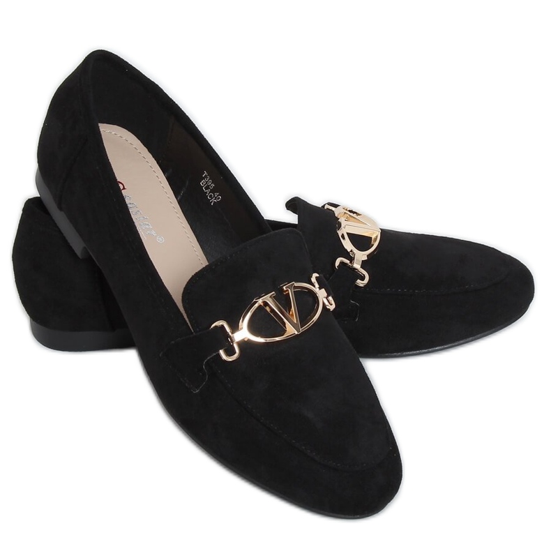 Black Mocasines negros de mujer T395 Black
