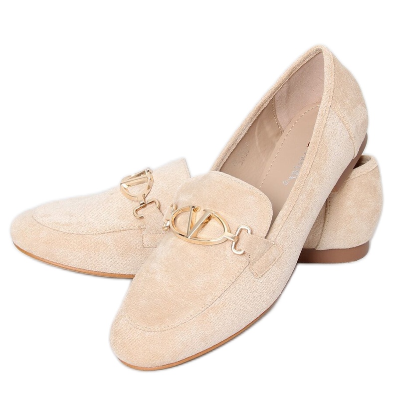 Mocasines de mujer beige T395 Beige