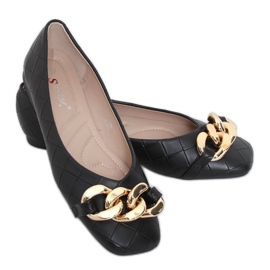 Mocasines negros con cadena T390P Negro