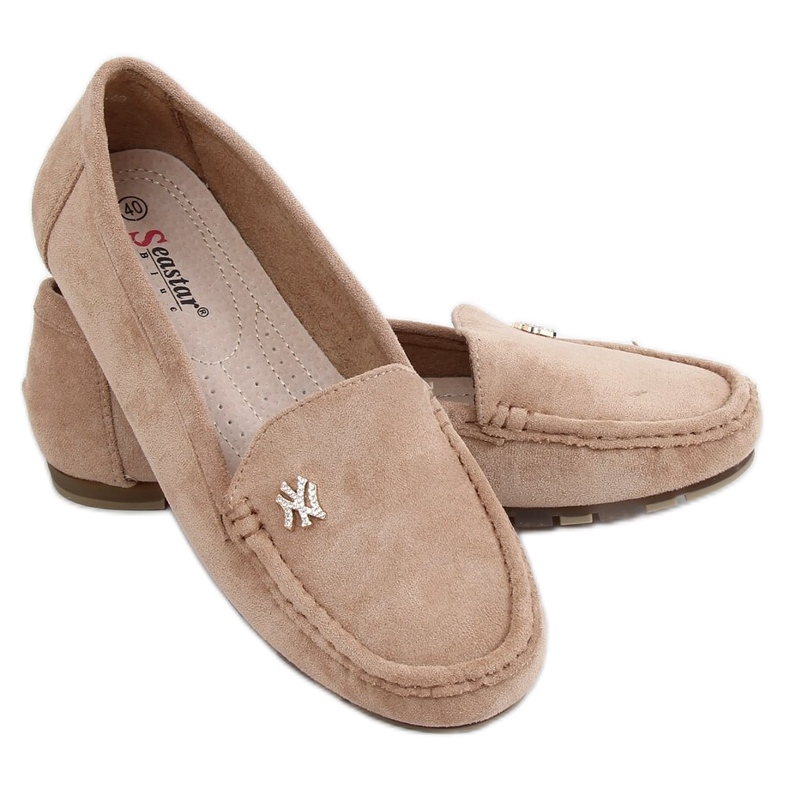 Mocasines de mujer beige GS13P Khaki caqui Mocasines de mujer beige GS13P Khaki caqui
