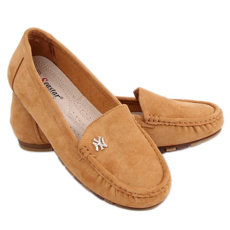 Mocasines de mujer Camel GS13P Tan marrón