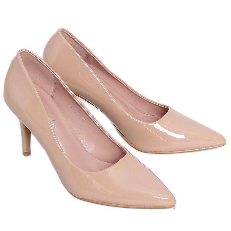 Stilettos de mujer beige y rosa S-631 Pink rosado