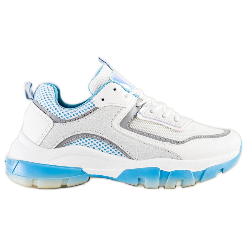 Ideal Shoes Zapatillas con aplicación de purpurina blanco multicolor Ideal Shoes Zapatillas con aplicación de purpurina blanco multicolor