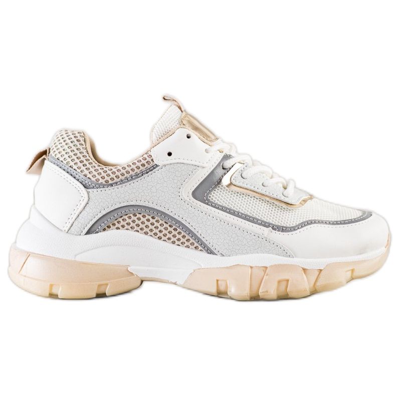 Ideal Shoes Zapatillas con aplicación de purpurina blanco multicolor Ideal Shoes Zapatillas con aplicación de purpurina blanco multicolor