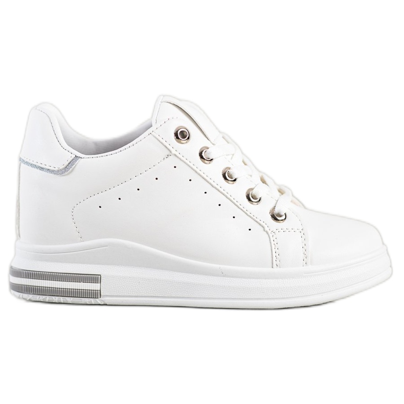 SHELOVET Zapatillas de cuña blancas blanco