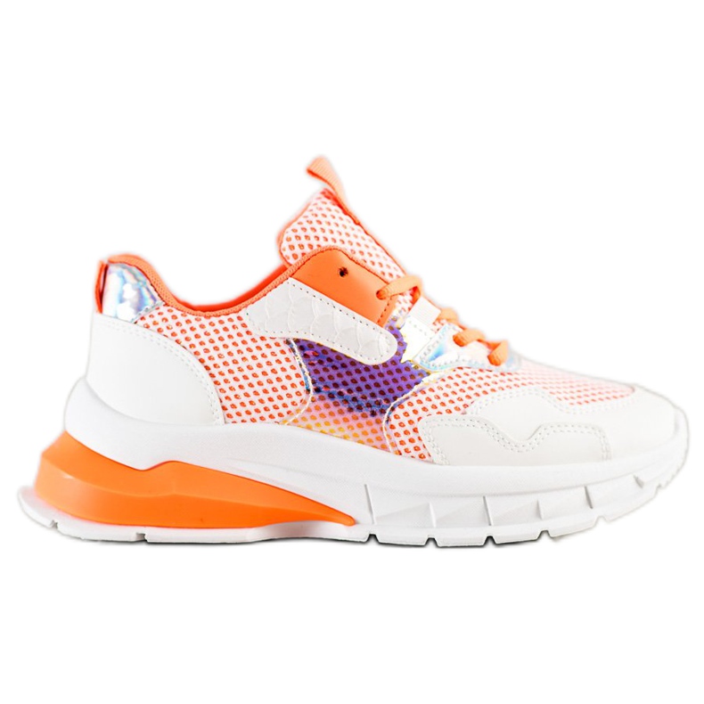 SHELOVET Zapatillas de moda 70303 blanco naranja