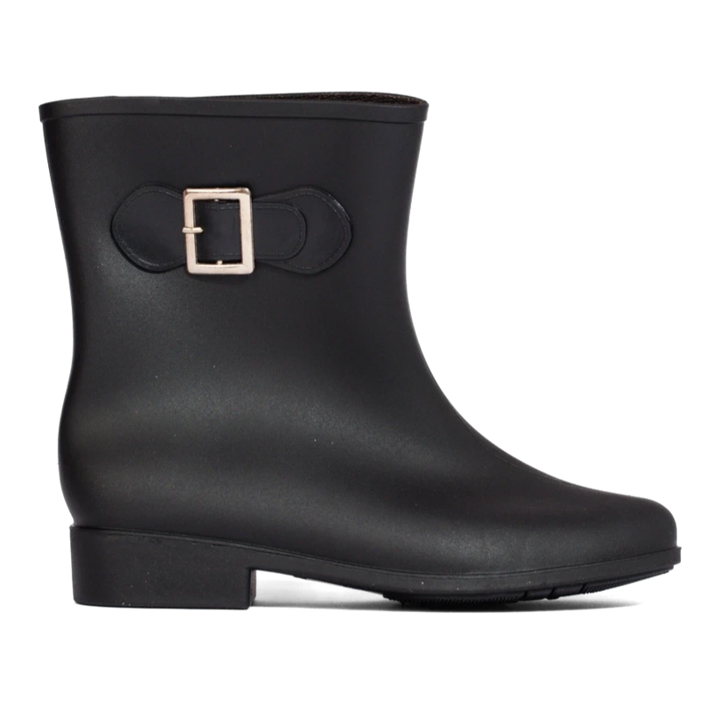 Botas de goma negras con hebilla negro Botas de goma negras con hebilla negro