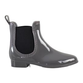 Botas de lluvia cortas brillantes gris