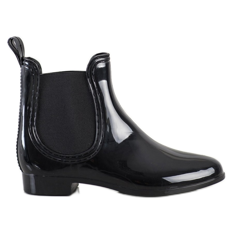 SHELOVET Botas de agua cortas brillantes negro
