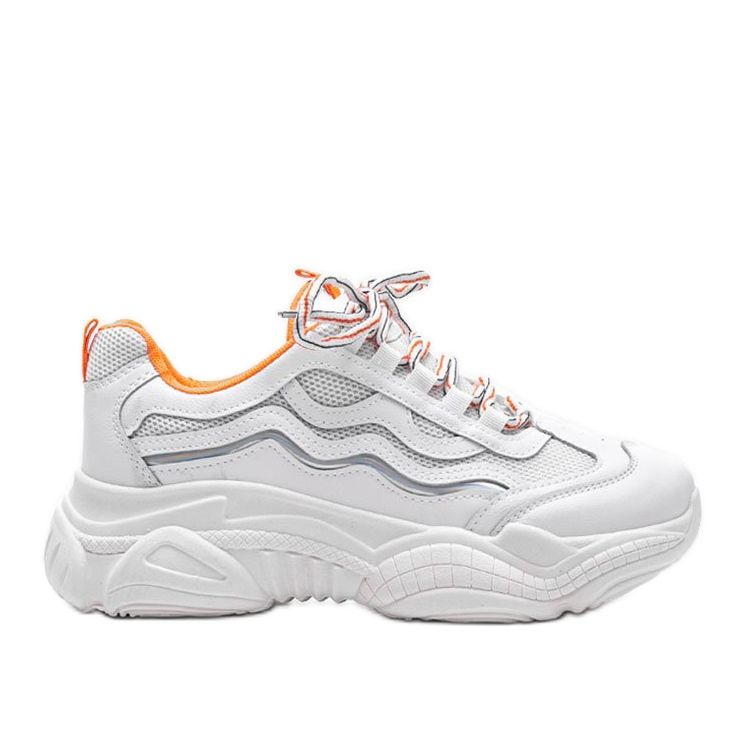 Zapatillas blancas con inserciones de Jasmin naranja blanco Zapatillas blancas con inserciones de Jasmin naranja blanco